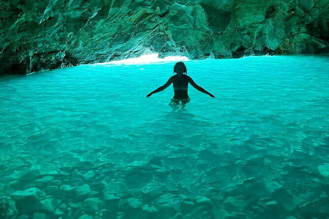 Blue Cave & Grama Bay Full Day Guided Boat Tour - Bristan Bay combines nature with Cold War remains