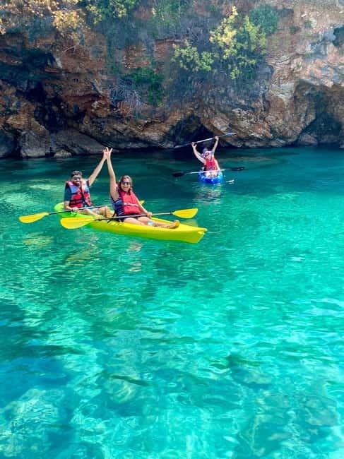 Caves of Porto Palermo: Kayak/SUP Tour with Castle Sea View - Sea caves and the first 30-minute swim