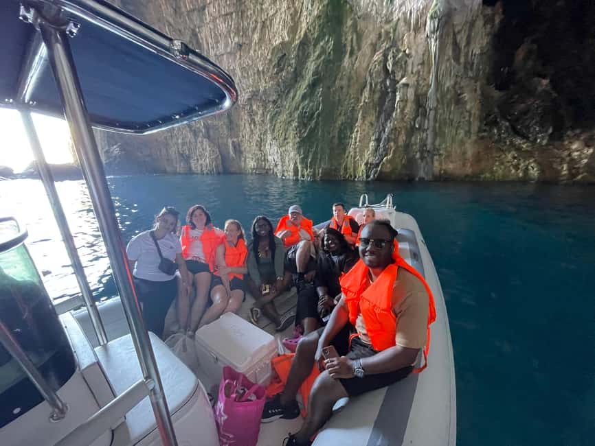 Clare: Sazan Island & Karaburun Speedboat Trip & Snorkeling - Leaving Orikum Marina for open water