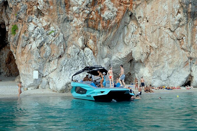 Dhermi: Boat tour of the coast to Filikuri beach - Jale and Aquarium Beach from the boat