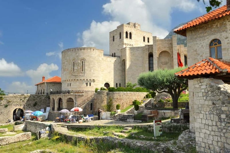 From Durres/Golem: Kruja Castle, Old Bazaar & Sari Salltik - Reading the Old Bazaar in Kruja