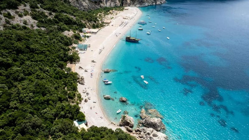 From Saranda, Boat tour to Krorëza,Kakome, and Turtle Cave. - Krorez Beach is the main event