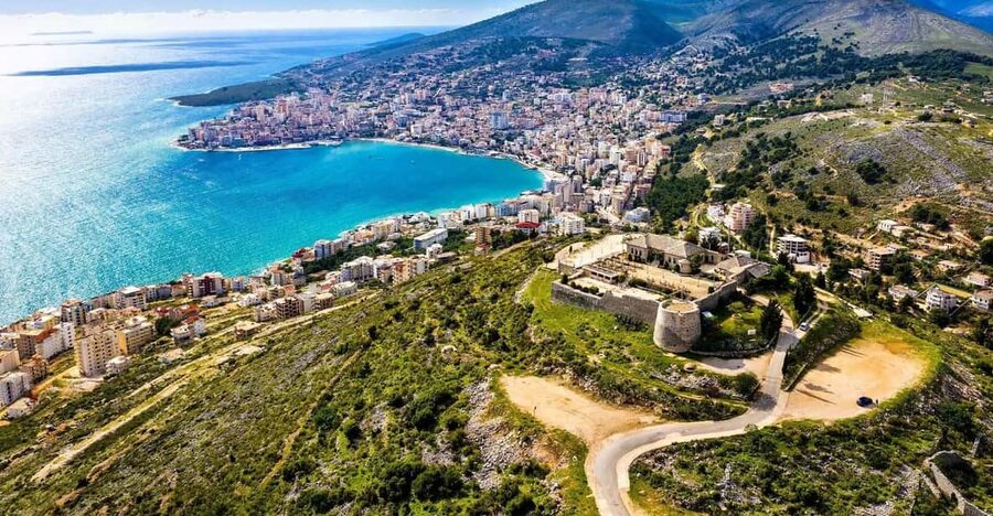From Tirana/Durrës/Golem: Saranda, Ksamil, Blue Eye Day Tour - Lekursi Castle and the view toward Corfu