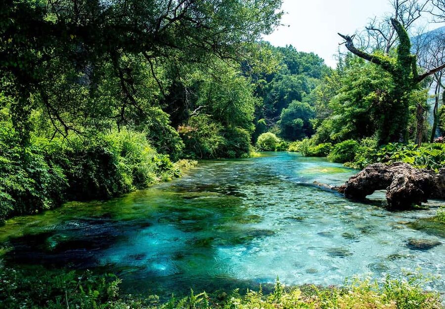 The karst spring at Syri i Kalter, inland from Saranda