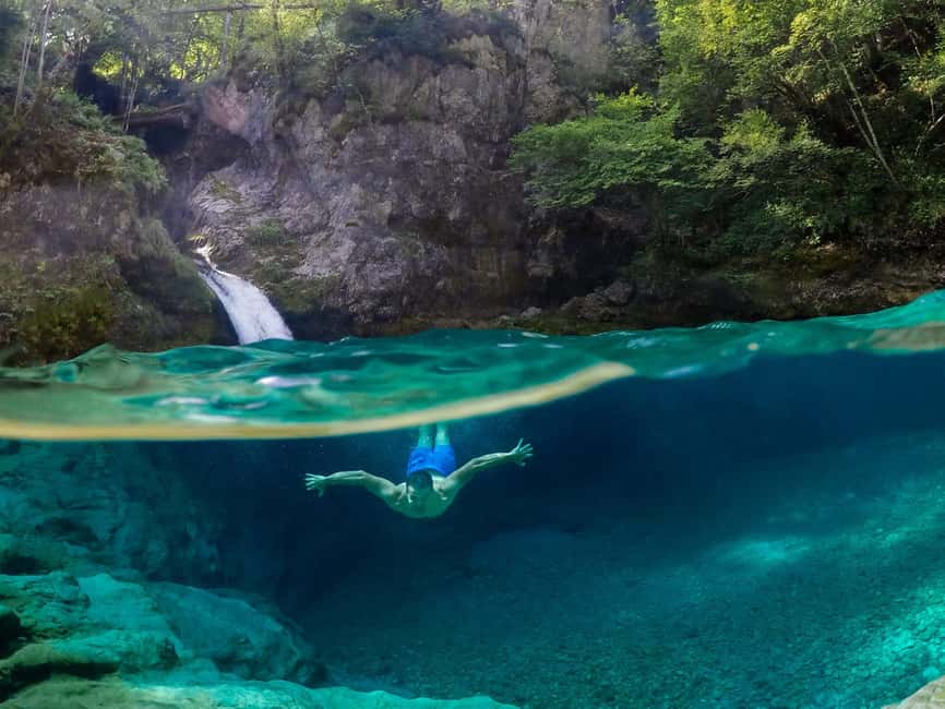 From Tirana/Durres/Golem Theth, Blue Eye, Day Tour - Grunas Waterfall, a more demanding stop