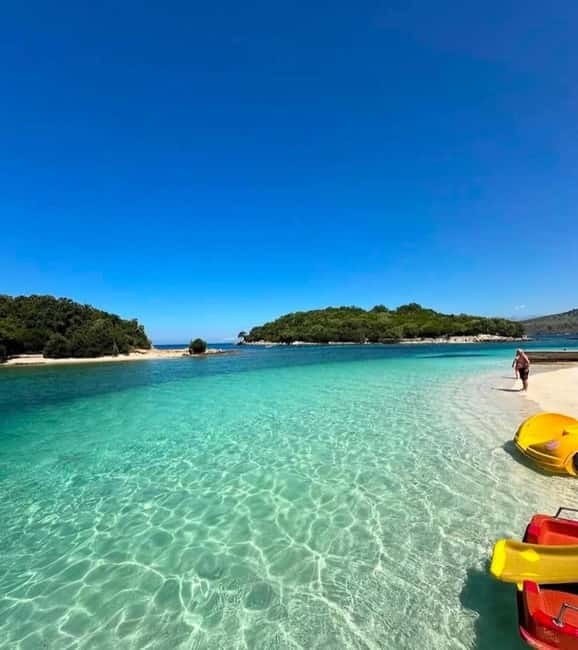 From Tirana/Durres/Vlora:Blue Eye,Saranda & Ksamil Boat Tour - Ksamil: two hours beside bright water