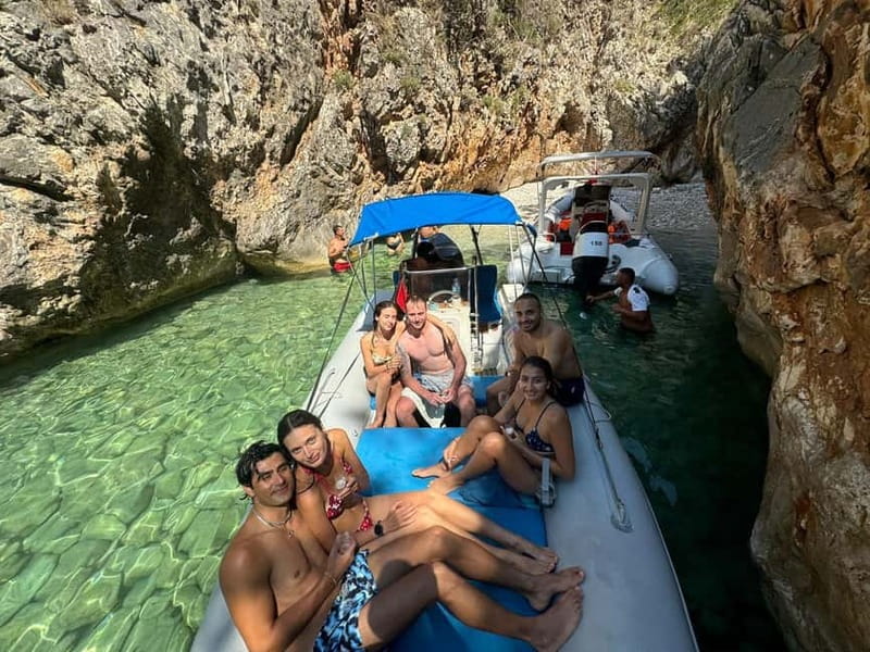 From Vlore: Haxhi Ali Cave Speedboat Tour with Snorkeling - From Vlora promenade to the open sea