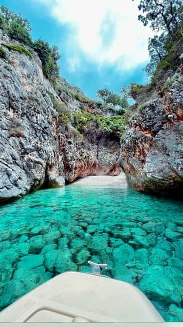 Grama Bay & Blue Cave: Snorkeling & Secret Beaches in Vlore - The first run to Haxhi Ali Cave