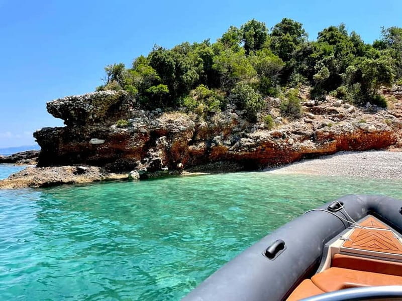 Grama Bay Speedboat Tour Vlore - Leaving Vlorë for the open coast