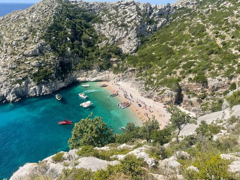 Himara:Daily trip to Gramma Bay with swimming stops - Gjipe Canyon from the Sea