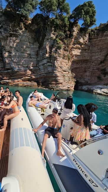 Ksamil Pigeon Cave Snorkeling free Drinks Speedboat In Group - Dema’s antique wall and coastal history