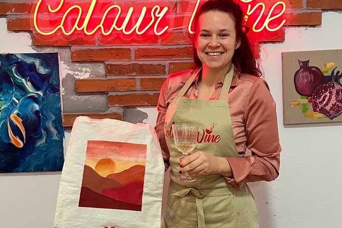 Painting on Tote Bags Workshop with Welcome Drink - Wine, coffee, tea, and soda while you create