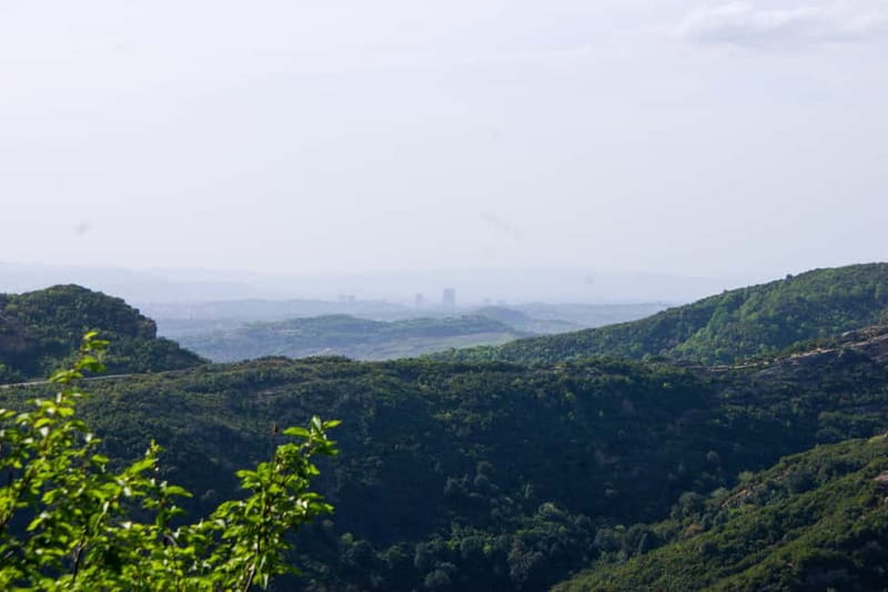 "Pëllumbas Cave, Erzeni Canyon & Petrelë Fortress Excursion" - Petrelë Castle and the view back toward Tirana