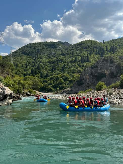 Permet: Kayak Experience - Vjosa River National Park Albania - Cliff jumping and the footwear question