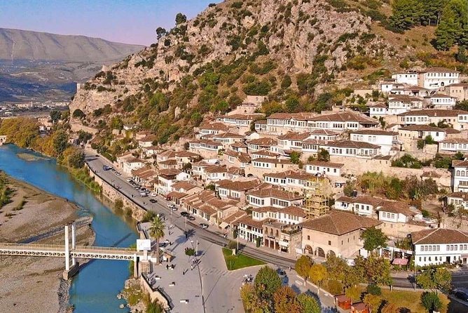 Private Tour. Berat UNESCO City, Optional Wine Tasting. Car & Driver included - Reaching Berat Castle above the Osumi River