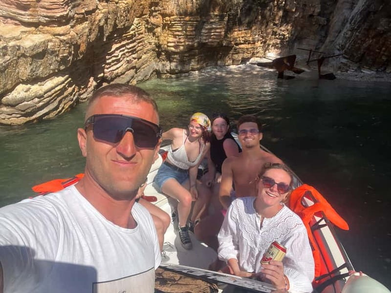 Saranda: Boat tour to 7 destinations end snorkeling - Gremina, Kakome, and Soldiers Bay