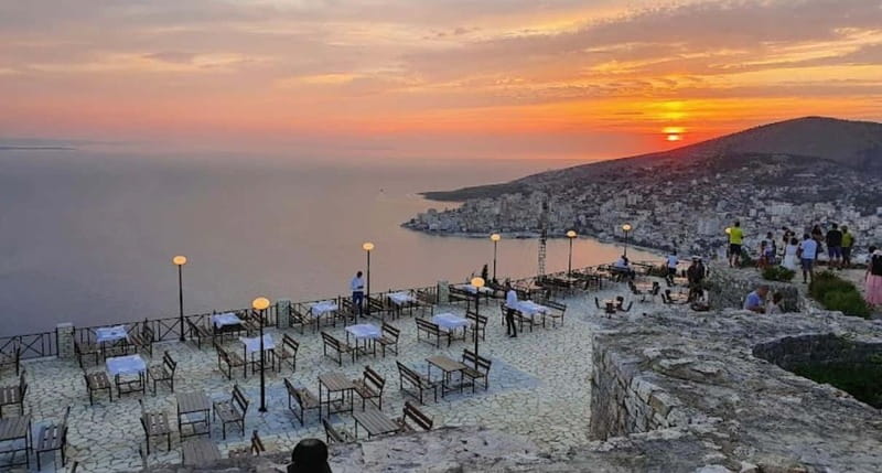 Saranda Hidden Gems: Sunset at Lekursi,Blue Eye&Wine Tasting - Lekursi Castle and the sunset over Saranda