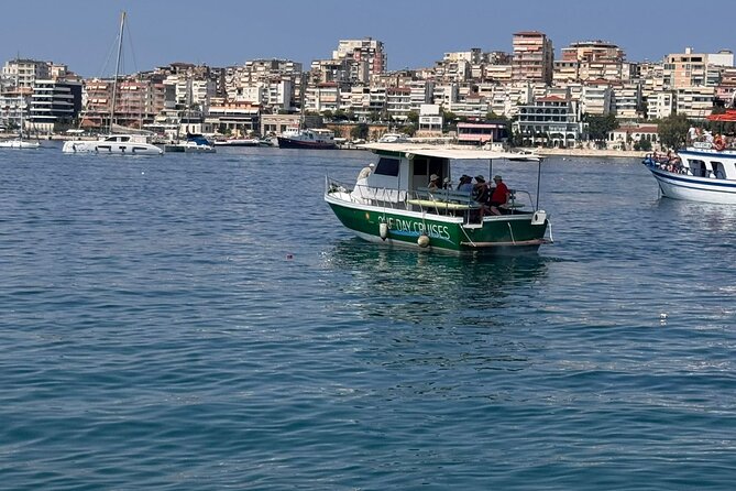 Sarandë:Boat Tour to Kroreza with snorkelling & umbrellas - A compact boat and a more social ride