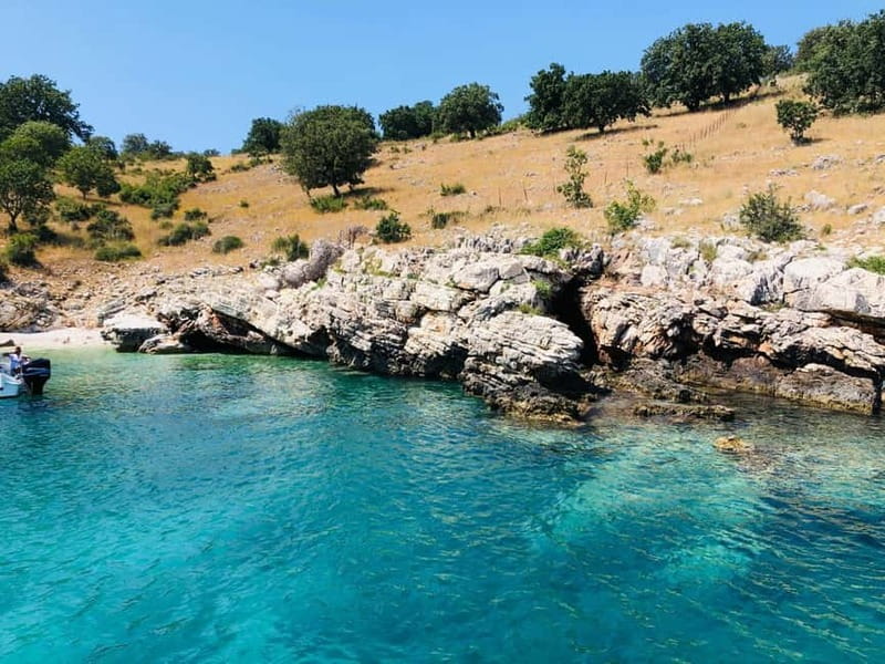 Sarande: Hidden Cave, Gremina, Kakome & Krorez Boat Tour - Gremina Bay brings the first proper swim