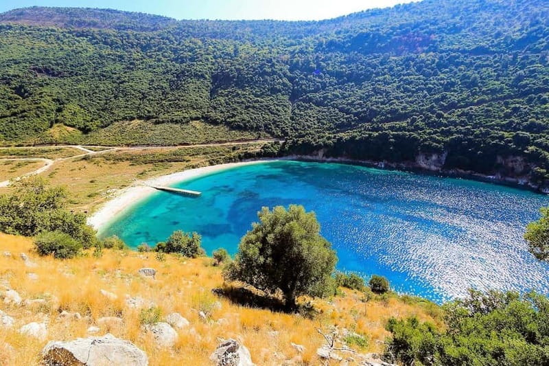 Sarandë: Ionian Coast Hidden Beaches and Caves Boat Tour - Leaving Sarandë for the open Ionian Sea
