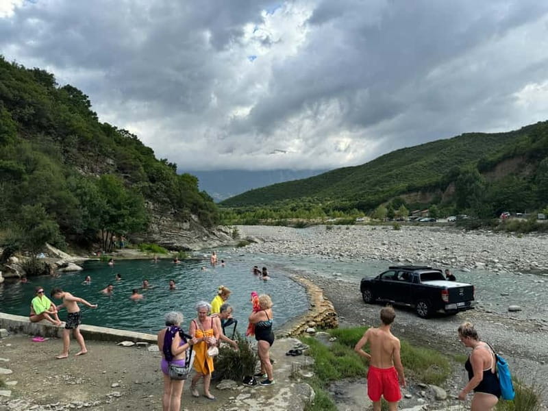 Sarande: Permet 4x4 Tour, Rafting and Thermal baths - The return drive to Sarandë, Ksamil, or Gjirokastër