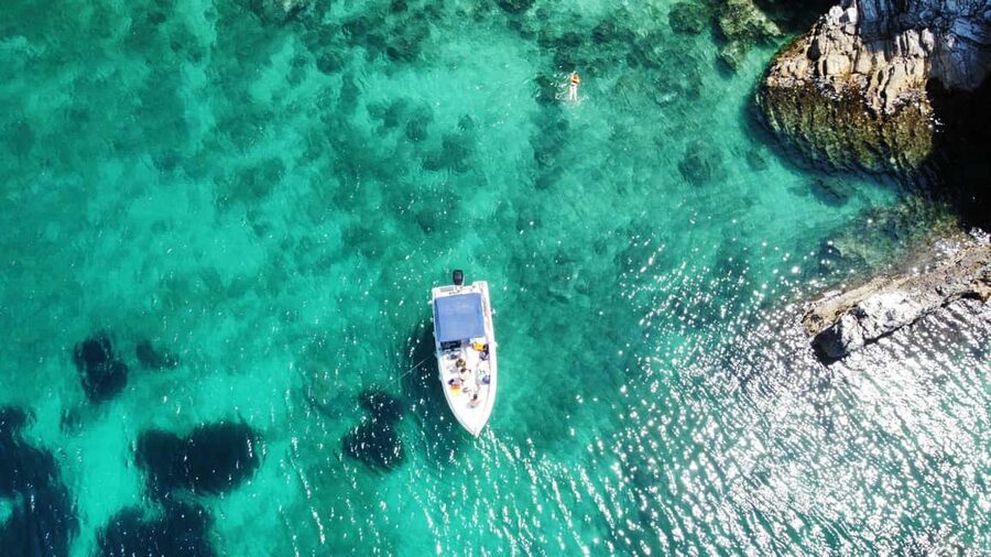 Sarandë Sea Safari: Speedboat to Hidden Coves & Wild Beaches - The first swim near the coastal wreck