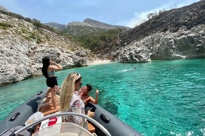 Secret Blue Gem Cave & Grama Bay Boat Tours Vlore - From Vlore to open water