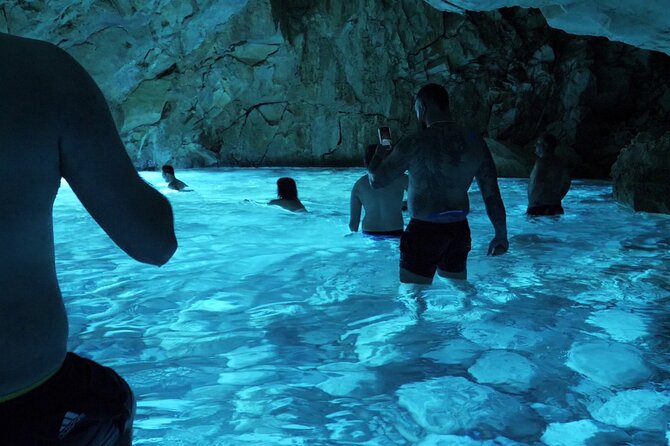 Speed Boat Tour to Vlore's Secret Blue Cave at Grama Bay - Dafina Cave: your first proper swim