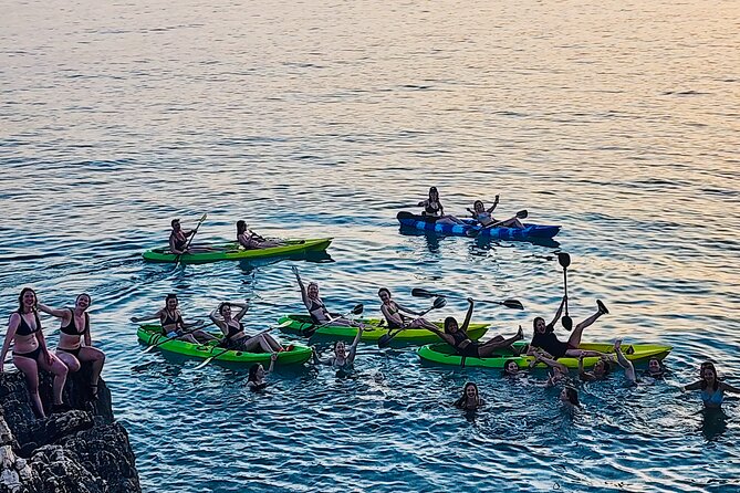 Sunset kayak/Sup tour - Lukova caves and Secret beaches - Paddling Back Toward the Pink Beach