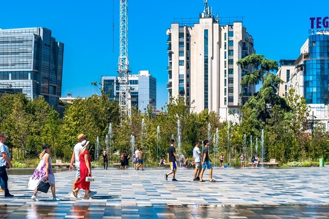 Tirana Bike Tour – Explore the City on Two Wheels - Air Albania Stadium and Tirana’s modern face