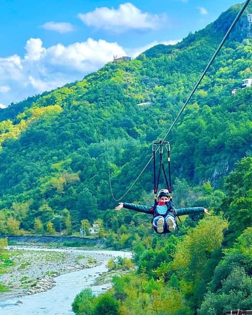 Tirana: The Balkans' Longest Zipline Petrela Adrenaline Tour - One long flight above Petrela