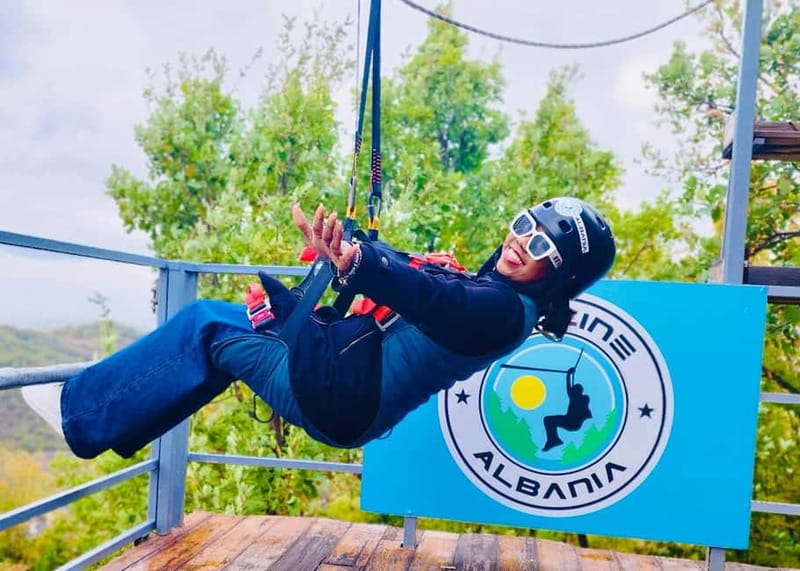 Tirana: The Balkans' Longest Zipline Petrela Adrenaline Tour - Getting ready at the launch point