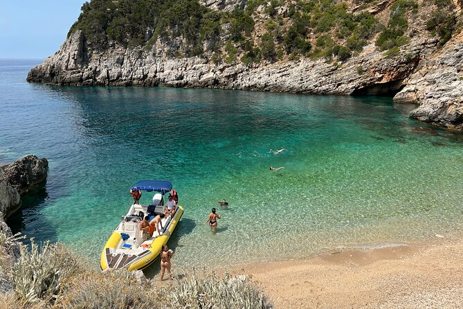 Vlore: Dafina Bay and Haxhi Ali Cave Private Speedboat Tour - Haxhi Ali Cave after a 40-minute speedboat ride