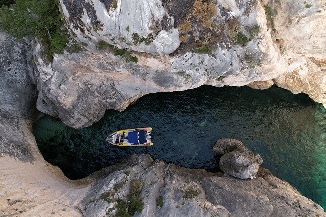 Vlore Private Boat Tour Blue Cave & Grama Bay Adventure - Blue Gem Cave at Llovizi Bay