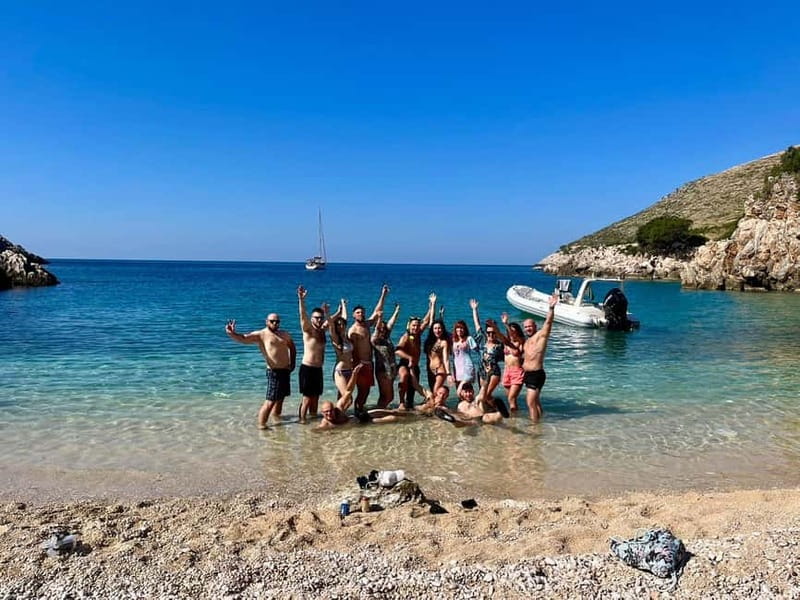 Vlore: Secret Blue Gem Cave and Grama Bay Tour by Speed Boat - Dafina Bay and the first serious swim